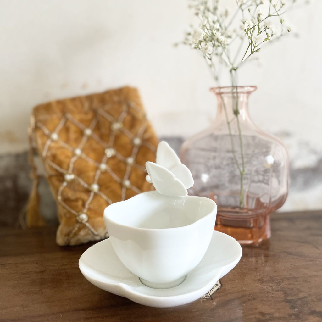 Tasse à café et soucoupe - Collection Olga - Porcelaine de Limoges