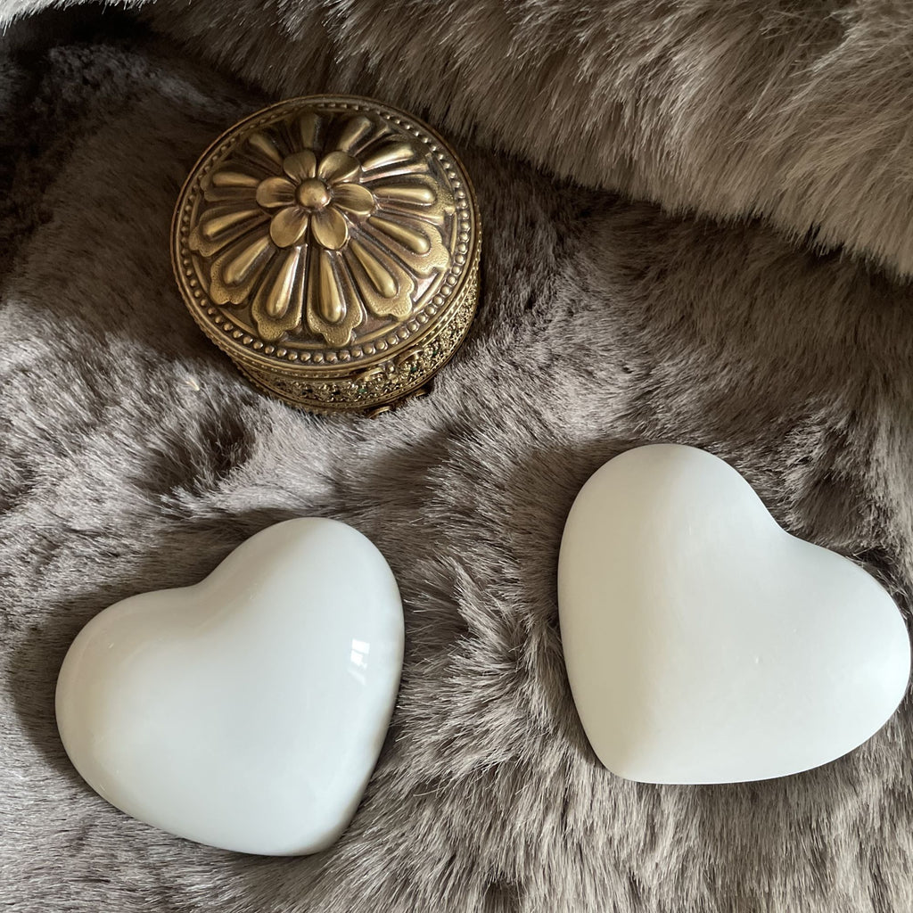 Coeur Galet non émaillé - Porcelaine de Limoges