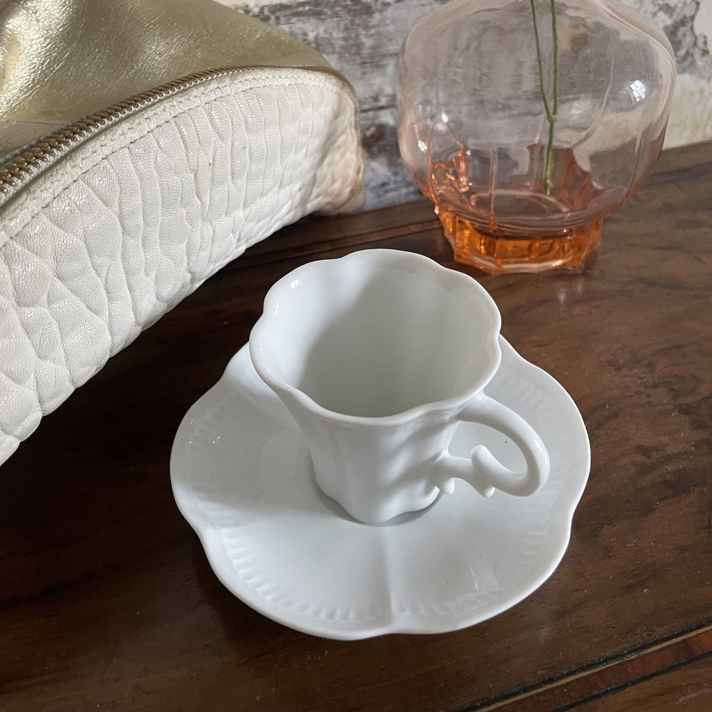Tasse moka et soucoupe- Collection Perle - Porcelaine de Limoges